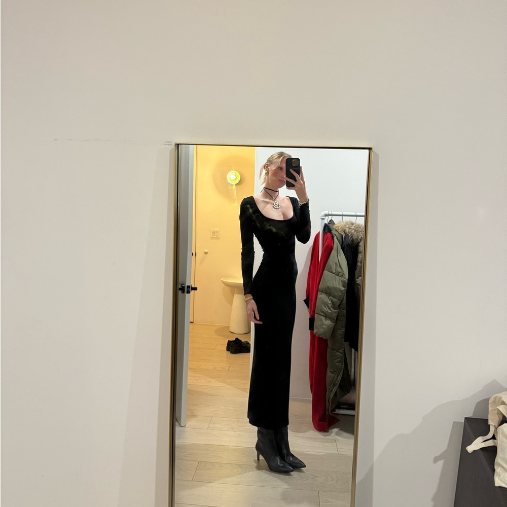 Skims Black Long Sleeve Dress